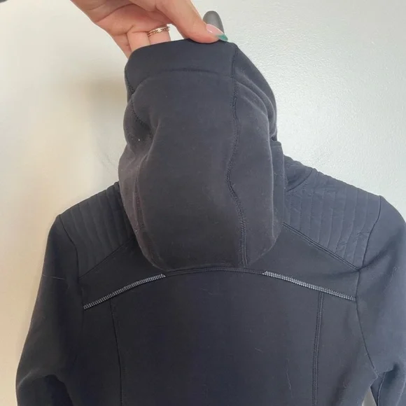 Athleta Stronger Hoodie Zip Up Sweatshirt Black - Picture 8 of 9